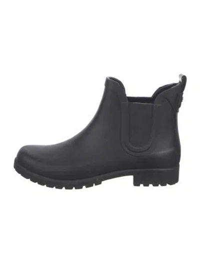 Pre-owned Stuart Weitzman Rubber Rain Boots In Black