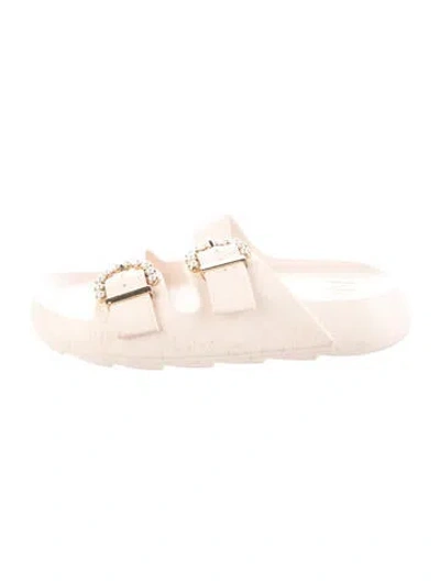 Pre-owned Stuart Weitzman Rubber Slides In Neutrals