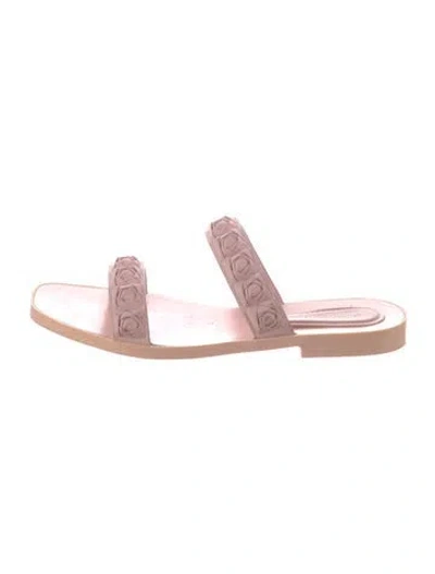 Pre-owned Stuart Weitzman Rubber Slides In Pink