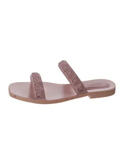Pre-owned Stuart Weitzman Rubber Slides In Pink