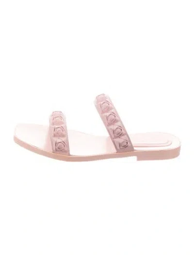 Pre-owned Stuart Weitzman Rubber Slides In Pink