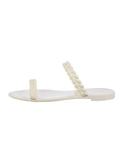Pre-owned Stuart Weitzman Rubber Slides In White