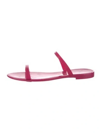 Pre-owned Stuart Weitzman Rubber Slingback Sandals In Pink