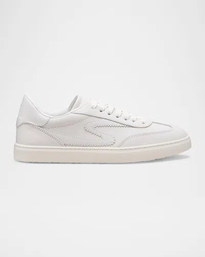 Stuart Weitzman Runaround Leather Low-top Sneakers In White