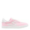Stuart Weitzman Round Toe Suede Sneakers With Contrast Heel