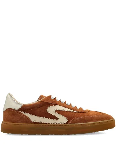 Stuart Weitzman Runaround Suede Sneakers In Brown