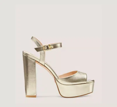 Stuart Weitzman Ryder 95 Platform Sandal High Heel Sandals In Platino Gold