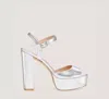 Stuart Weitzman Ryder 95 Platform Sandal In Silver