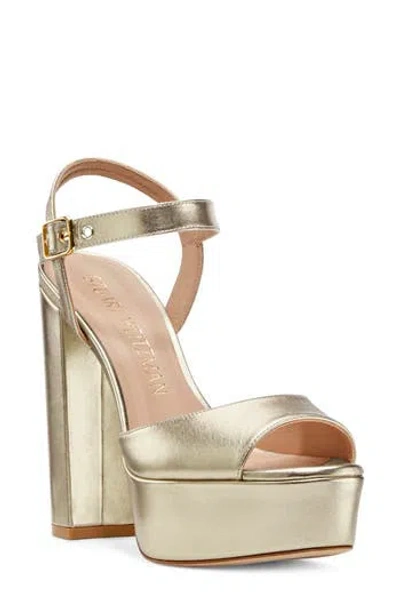 Stuart Weitzman Ryder 95 Platform Sandal In Silver