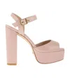 Stuart Weitzman Retro And Romantic Leather Platform Sandals In Nude