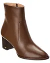 Stuart Weitzman Ryland 60 Zip Leather Bootie In Brown