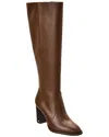 Stuart Weitzman Ryland Zip 80 Leather Knee-high Boot In Brown