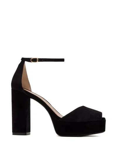 Stuart Weitzman Sabrina Platform Ankle-strap Sandals In Black