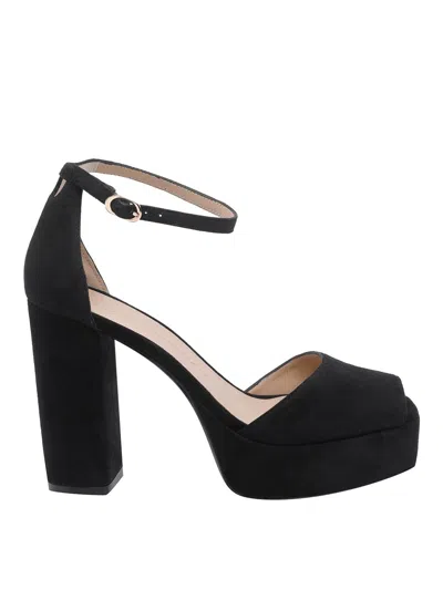 Stuart Weitzman 110mm Sabrina Suede Platform Sandals In Black