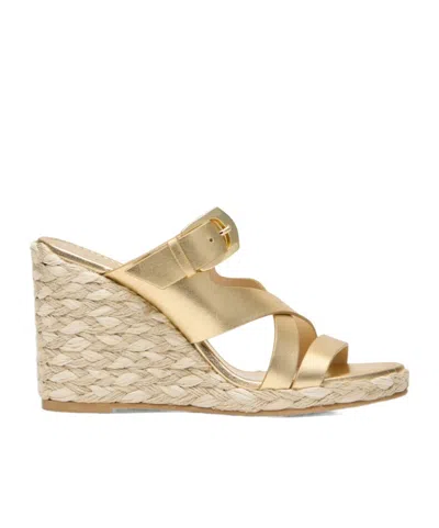 Stuart Weitzman Sai Espadrille Wedge In Gold