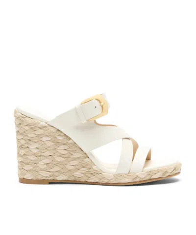 Stuart Weitzman Sai Espadrille Wedge In White