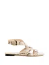 Stuart Weitzman Patterned Flat Sandals In Black