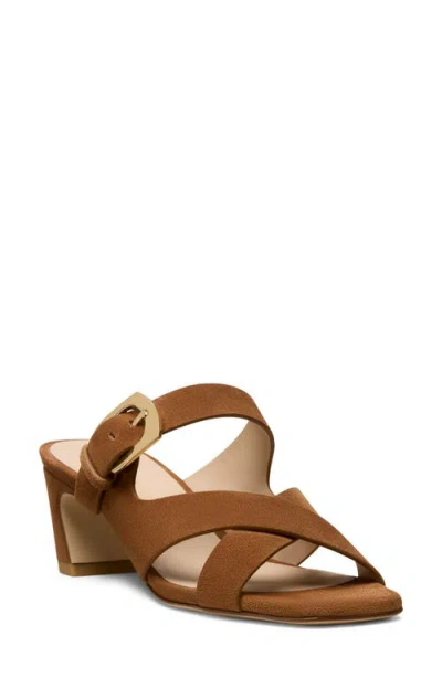 Stuart Weitzman 50mm Sai Suede Slide Sandals In Brown