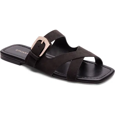 Stuart Weitzman Sai Slide Sandal In Black