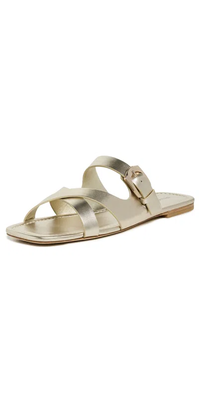 Stuart Weitzman Sai Slides Light Gold