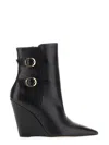 Stuart Weitzman Pointed-toe 100mm Wedge Boots In Black