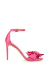 Stuart Weitzman Hot Pink Satin Loveknot Sandals In Fuchsia