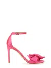 Stuart Weitzman Hot Pink Satin Loveknot Sandals In Fuchsia