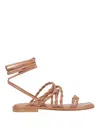 Stuart Weitzman Braided-strap Leather Sandals In Beige