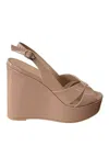 Stuart Weitzman Sandal Carmen Naked Shiny Leather In Nude