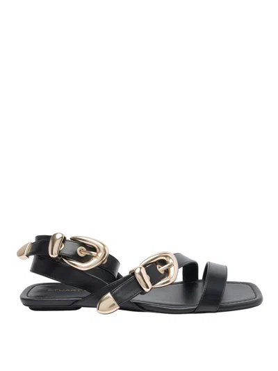 Stuart Weitzman Black Maven Sandals