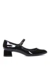 Stuart Weitzman 35mm Vivienne Patent Mary Jane Heels In Black