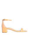 Stuart Weitzman Nudistcurve 35 Block Patent Leather Sandals In Yellow