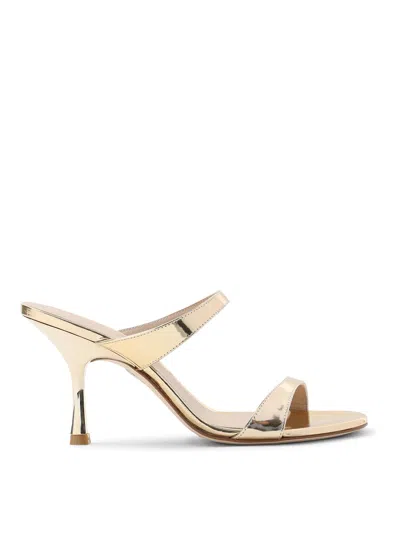 Stuart Weitzman Nudist Slide 85 Sandals In Gold
