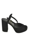 Stuart Weitzman High Block Heel Sandals With Platform Sole In Black