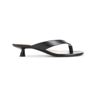 Stuart Weitzman Round-toe Flip-flops High-heeled Sandals In Black