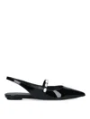 Stuart Weitzman Pearl Pointed Toe Ballerina Shoes In Black