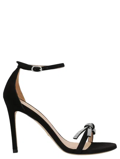 Stuart Weitzman Suede Nudistsong Sandals 100 In Black
