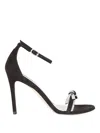 Stuart Weitzman Bow Detailed Strappy Heeled Sandals In Black
