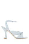 Stuart Weitzman Light Blue Denim Playa Heels In Blue
