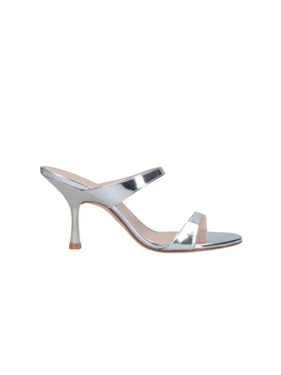 Stuart Weitzman Sandals "nudist Slide 85" In Silver