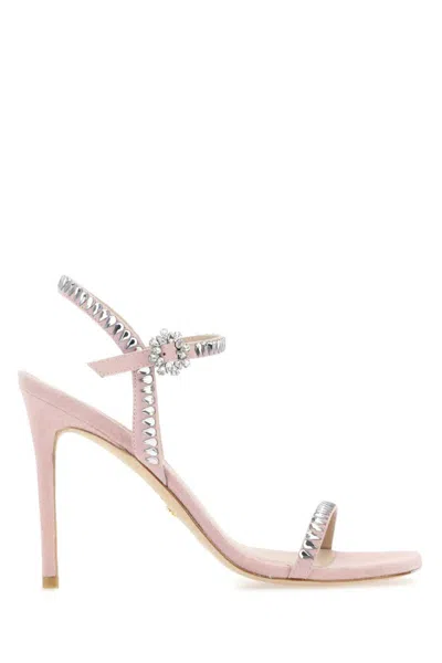 Stuart Weitzman 100mm Gemcut Suede Sandals In Ncq