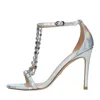 Stuart Weitzman Sandals Silver In Argento Chiari E Naturali
