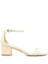 Stuart Weitzman Nudist Leather Ankle-strap Sandals In Wheat