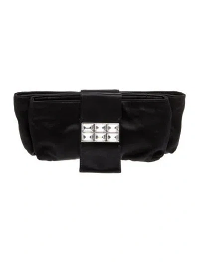 Pre-owned Stuart Weitzman Satin Belt Bag In Black