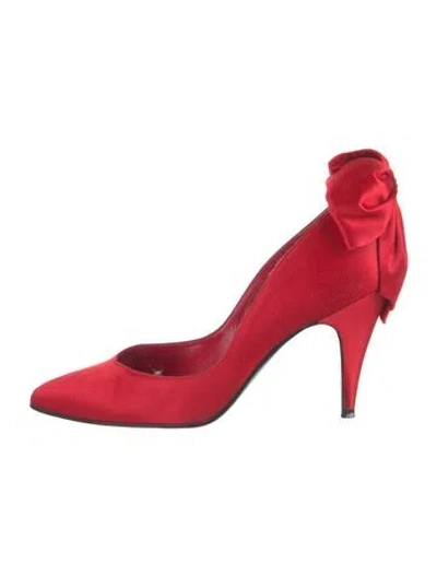 Pre-owned Stuart Weitzman Satin Bow Accents Pumps In Multi