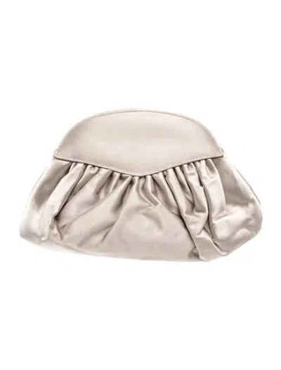Pre-owned Stuart Weitzman Satin Clutch In Neutrals