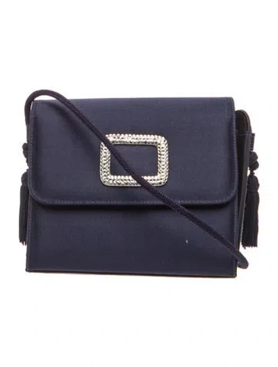 Pre-owned Stuart Weitzman Satin Crossbody Bag In Blue