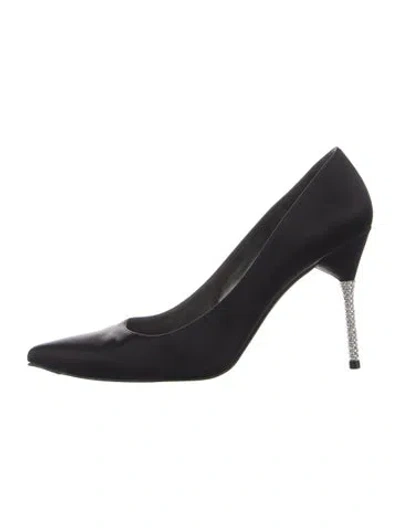 Pre-owned Stuart Weitzman Satin Crystal Embellishments Pumps In Blue