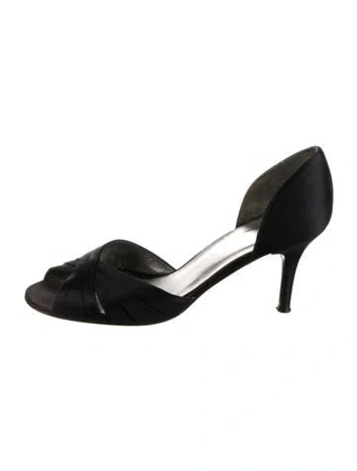 Pre-owned Stuart Weitzman Satin D'orsay Pumps In Black
