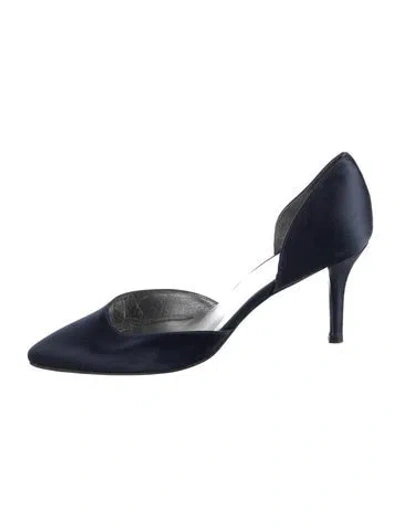 Pre-owned Stuart Weitzman Satin D'orsay Pumps In Blue